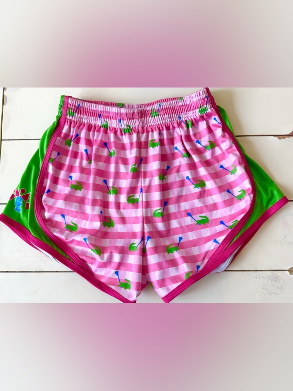 Chill Life Lacrosse Shorts Pink Green Size Small